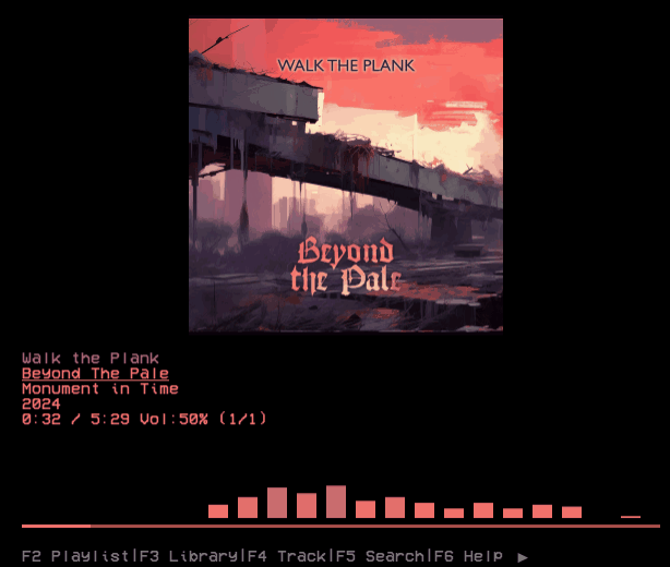 kew terminal music player screenshot
